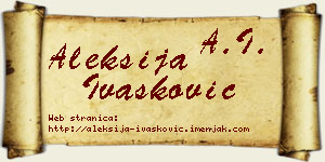 Aleksija Ivašković vizit kartica